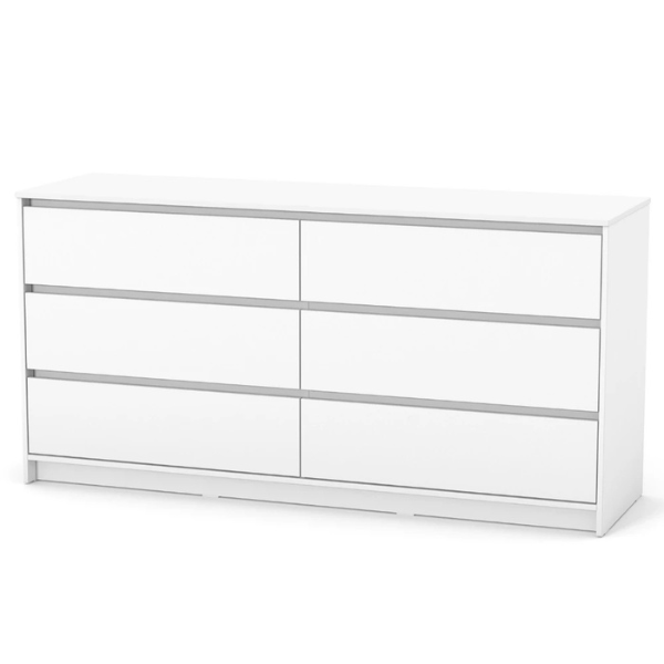 Komoda se 6 zásuvkami Lovitto Gekko. 175×51×87 cm. Bílá
